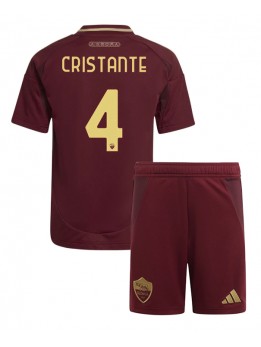 Billige AS Roma Bryan Cristante #4 Hjemmedraktsett Barn 2024-25 Kortermet (+ Korte bukser)